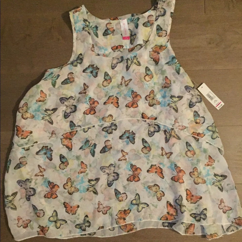 Butterfly pattern dress tank